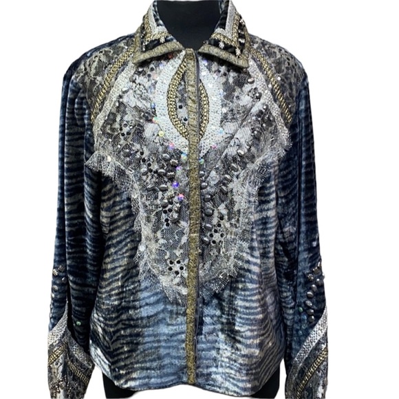 Sandy Starkman Boston Proper Embellished Jacket - Picture 1 of 6
